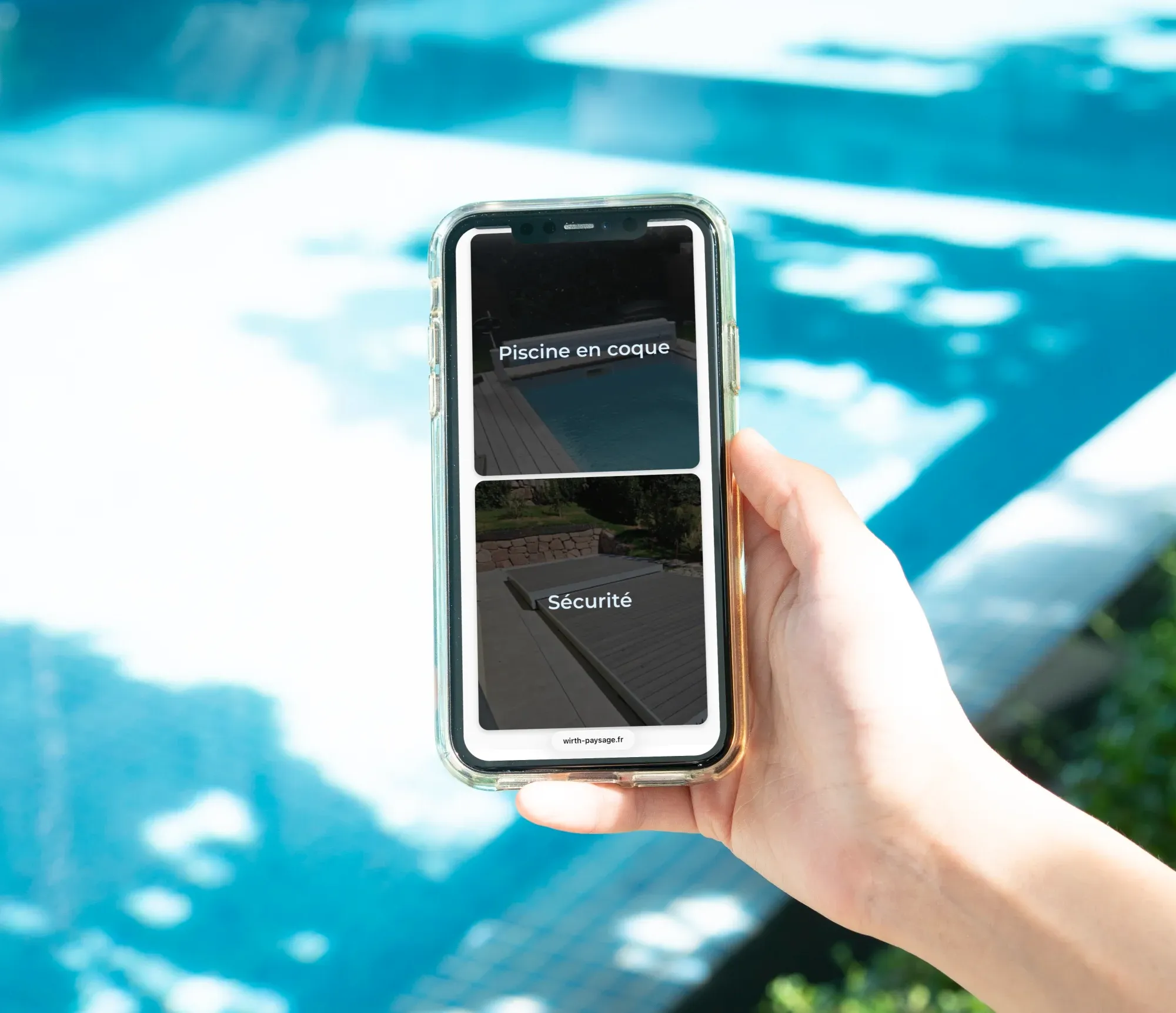 Première image de présentation du projet réalisé pour Wirth Paysage Piscine